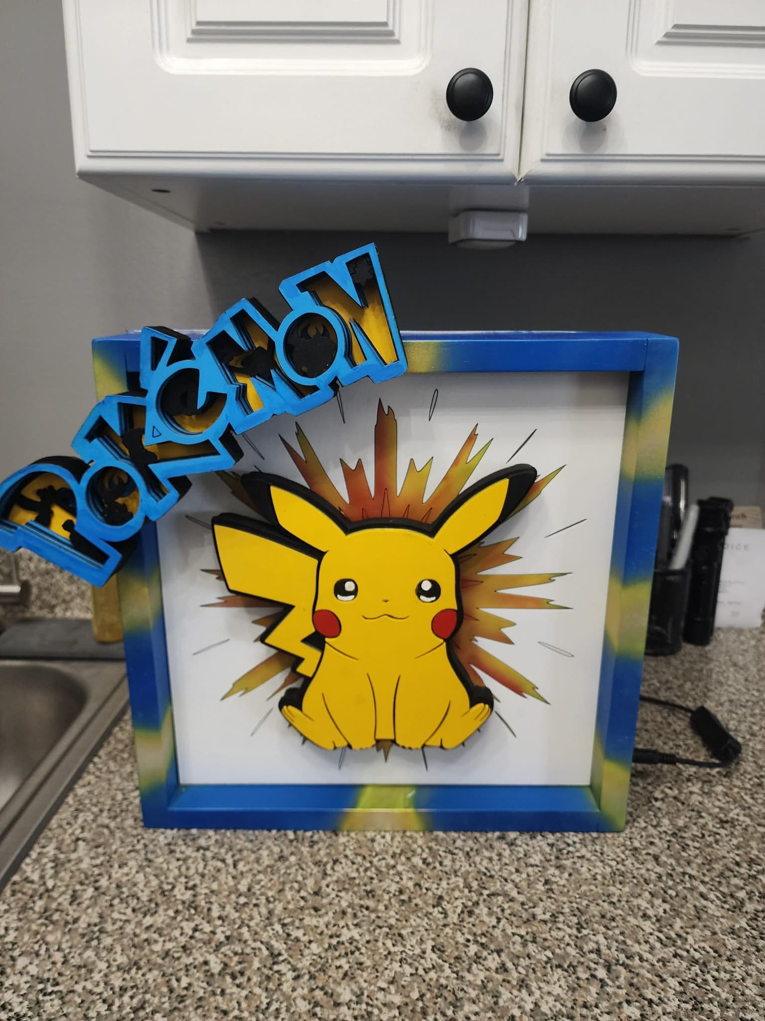 Pokémon-themed custom wood piece