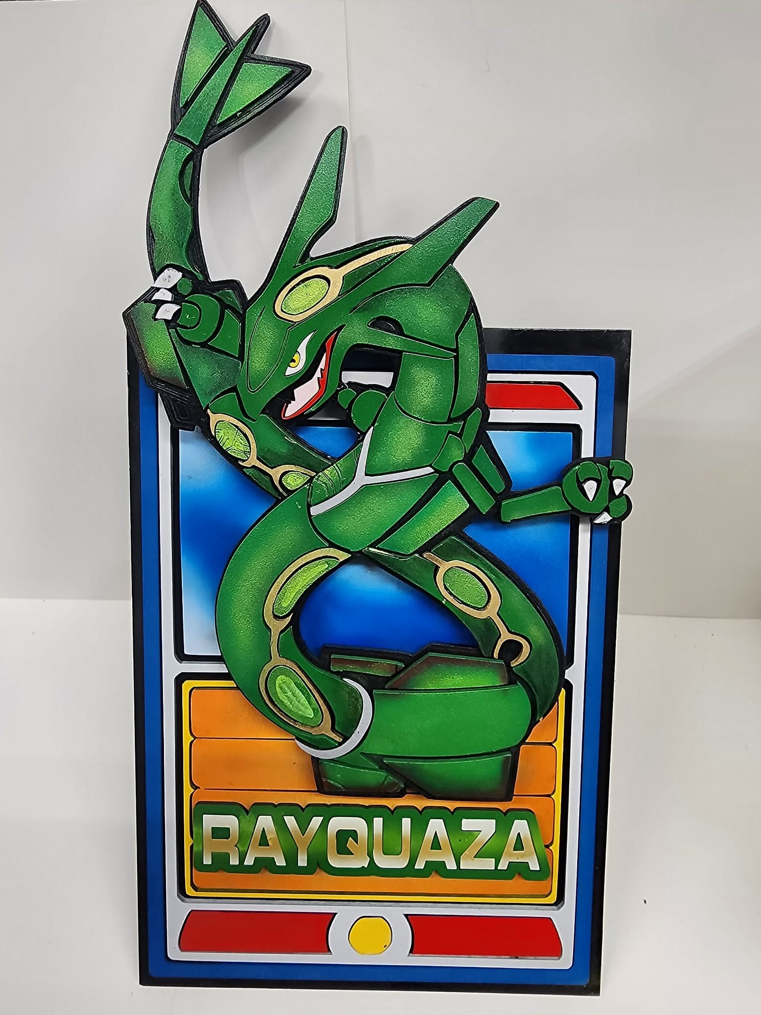 Rayquaza character wood art
