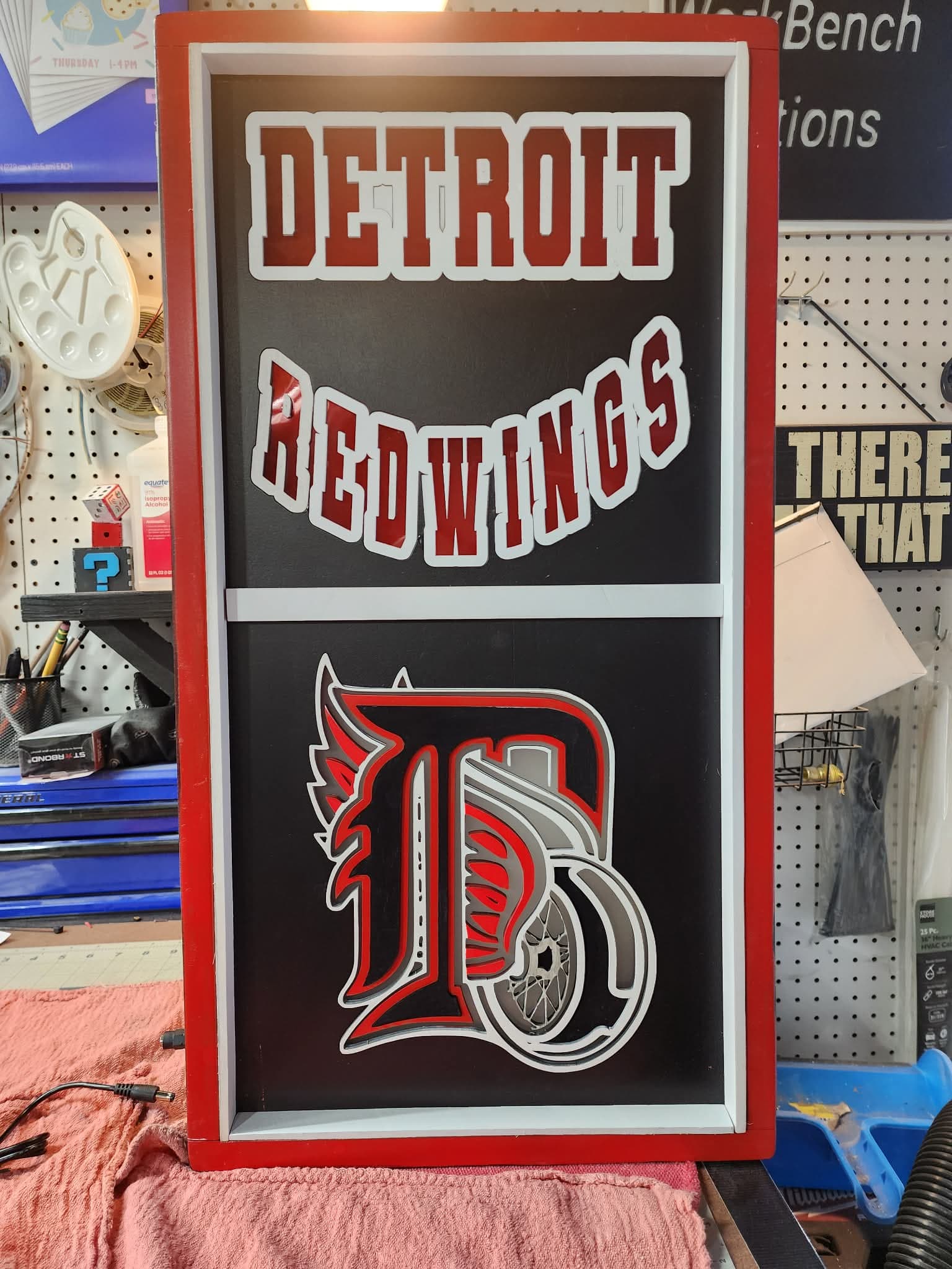 Detroit Red Wings laser-cut sign